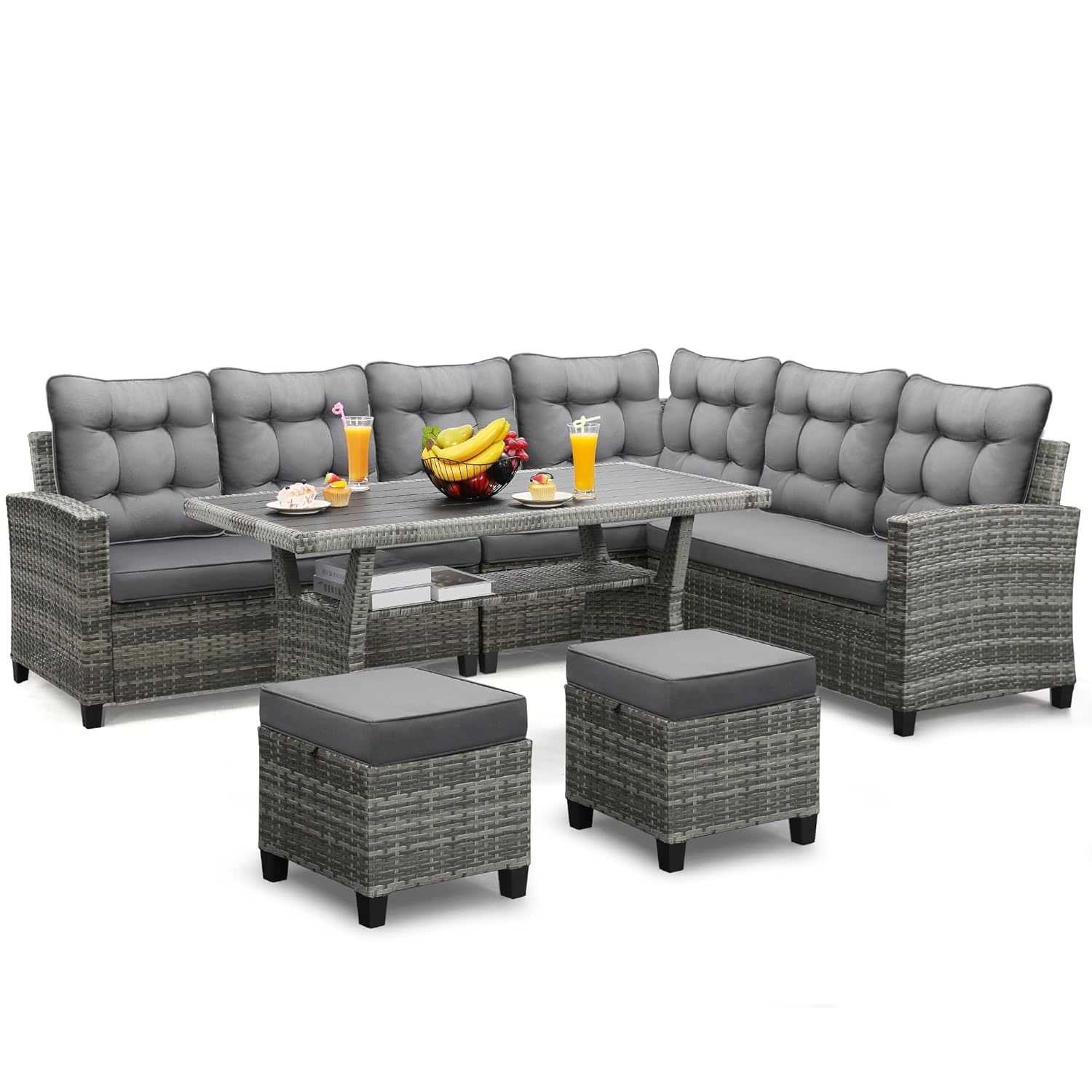 Outdoor Furniture Ideas - 6피스 파티오 가구 세트, 식사 및