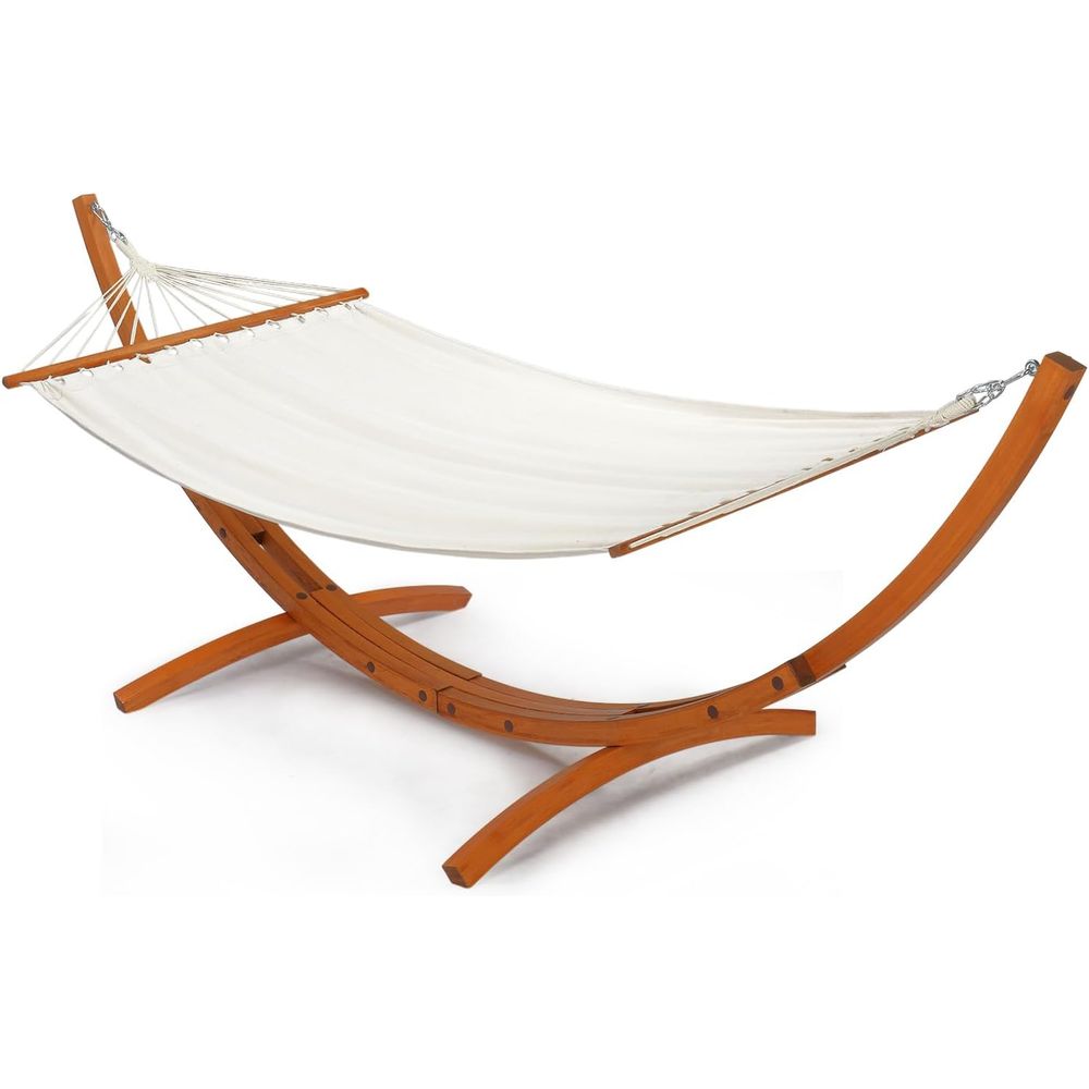 Hammock With Stand - 곡선형 원목 스탠드가 있는 더블 해먹