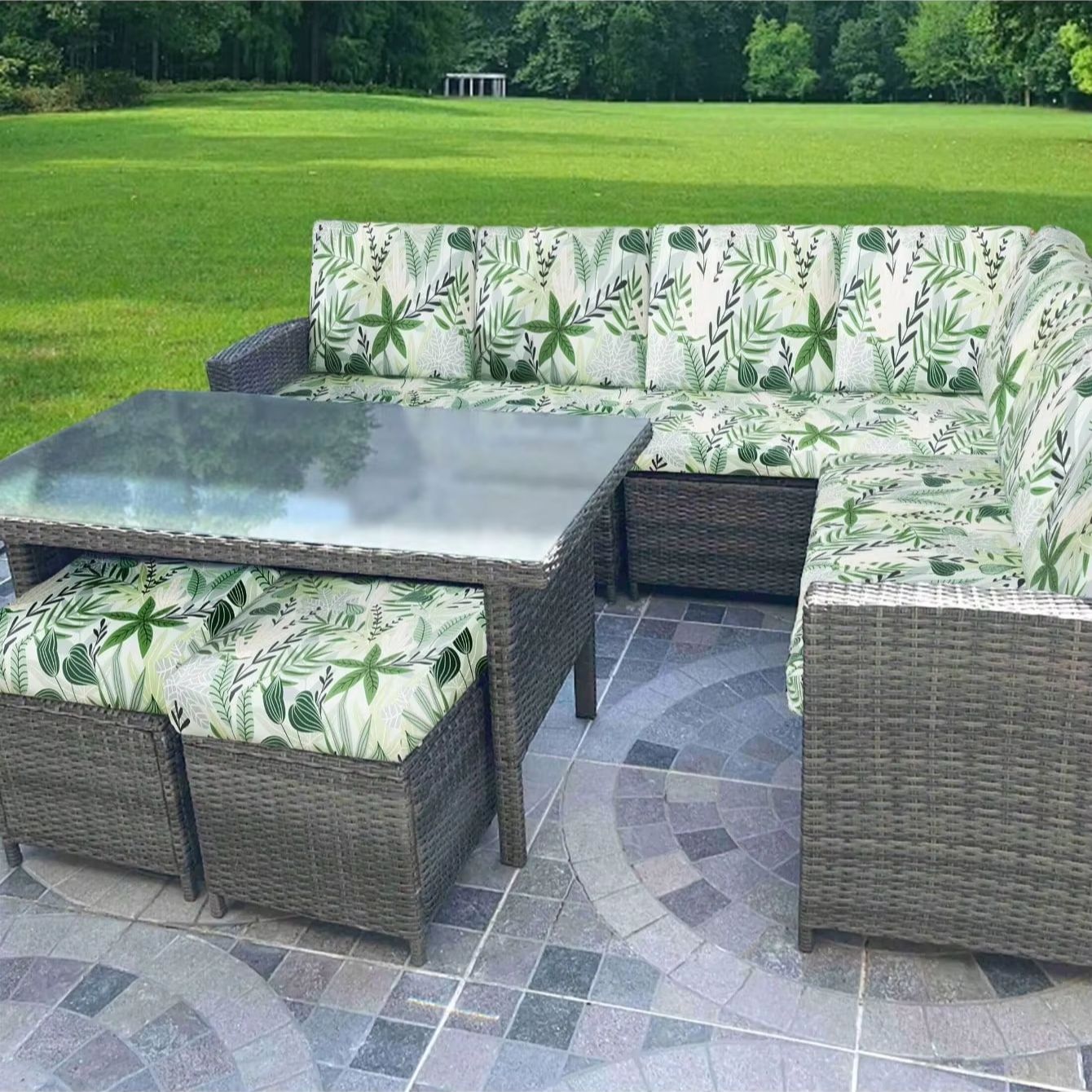 Outdoor Furniture No Cushions - 야외용 열대 프린트 소파 쿠션 커버