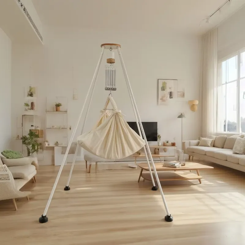 Hammock With Stand - 접이식 금속 스탠드(전동식 아기 그네/해먹용), 휴대용