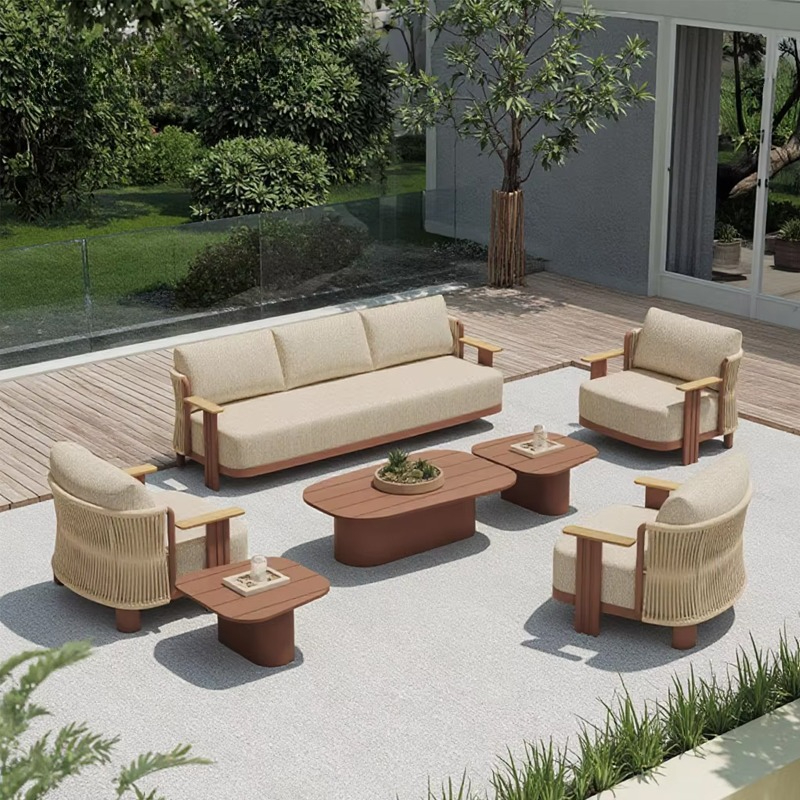 Outdoor Furniture L Shape - 휴가용 빌라 야외 소파 세트 고급
