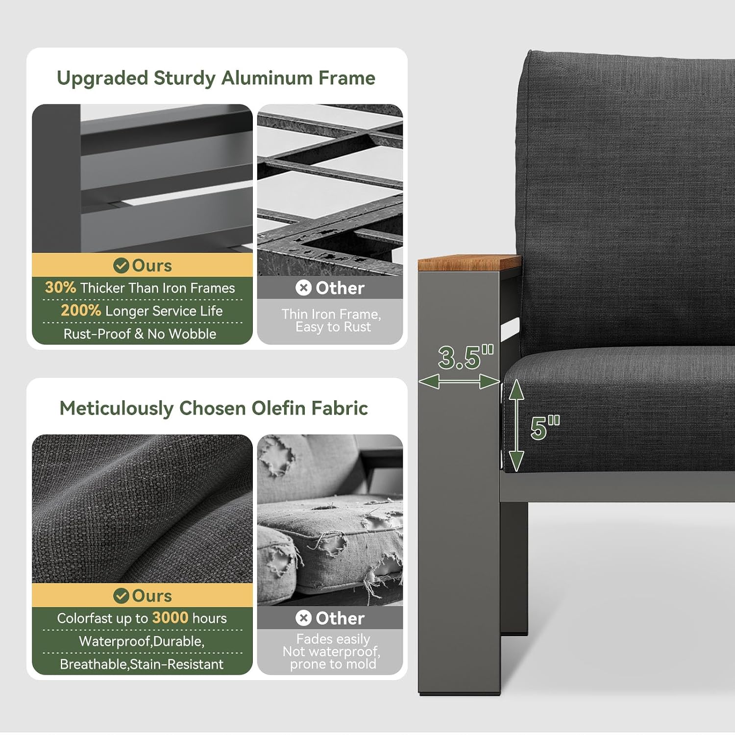 파티오 가구 세트, 대형 좌석이 있는 알루미늄 야외 가 - Outdoor Furniture Ideas 리뷰 및 가격