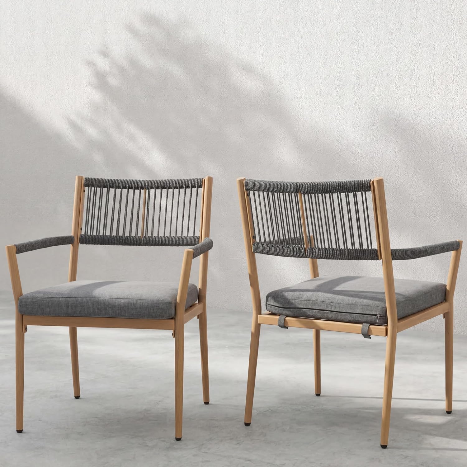 야외 식사용 의자 로프 등받이 팔걸이 파티오 세트 2개 - Deck Chair Lounger 리뷰 및 가격