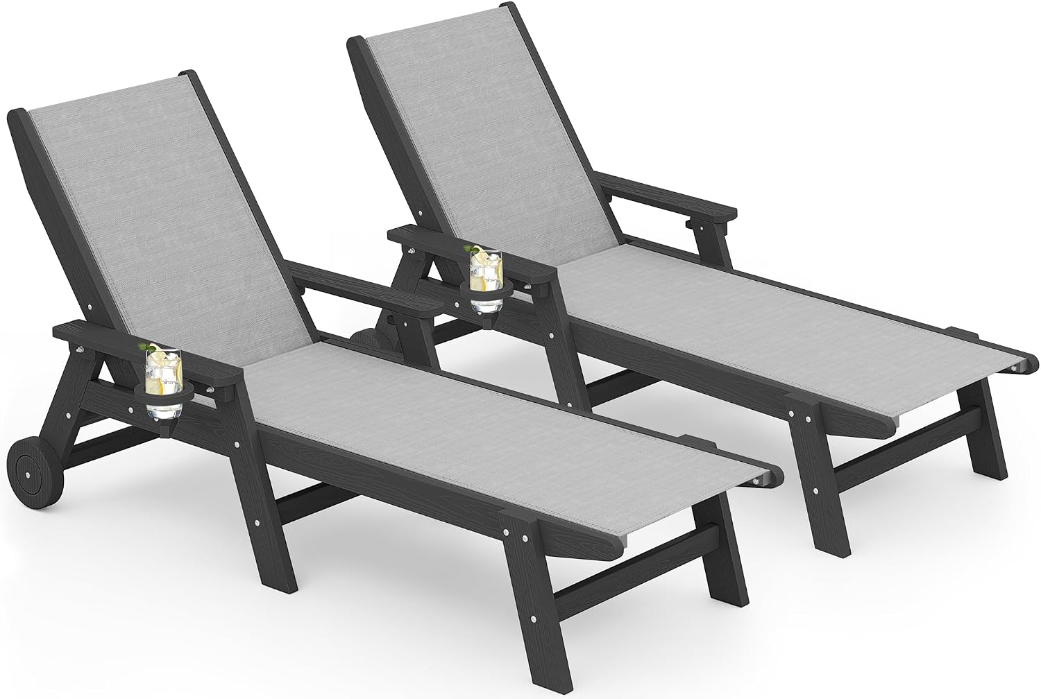 파티오 긴 의자 라운지 의자 2개 세트, HDPE 전천 - Deck Chair Lounger 리뷰 및 가격
