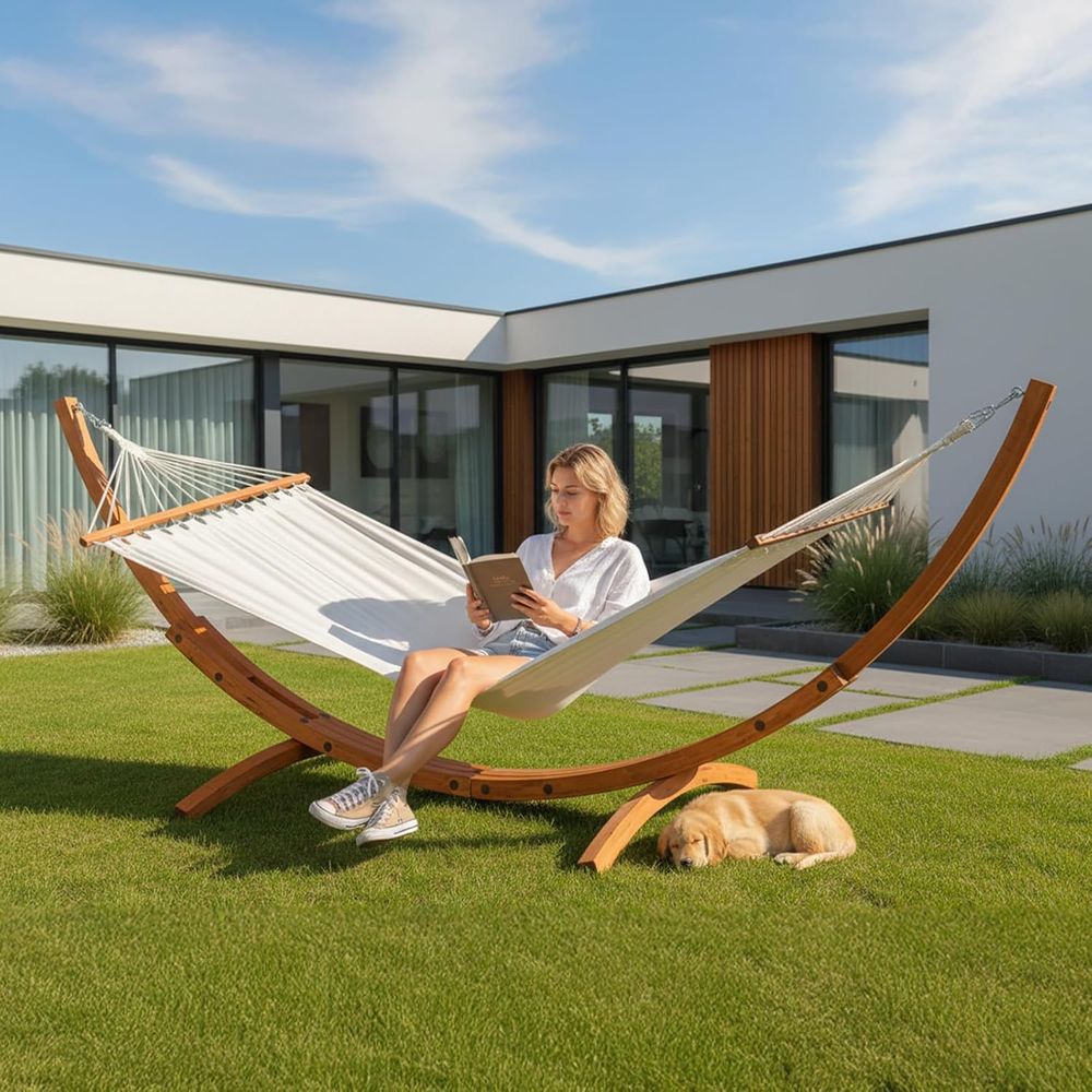 곡선형 원목 스탠드가 있는 더블 해먹 세트 - 10.5 - Hammock With Stand 리뷰 및 가격