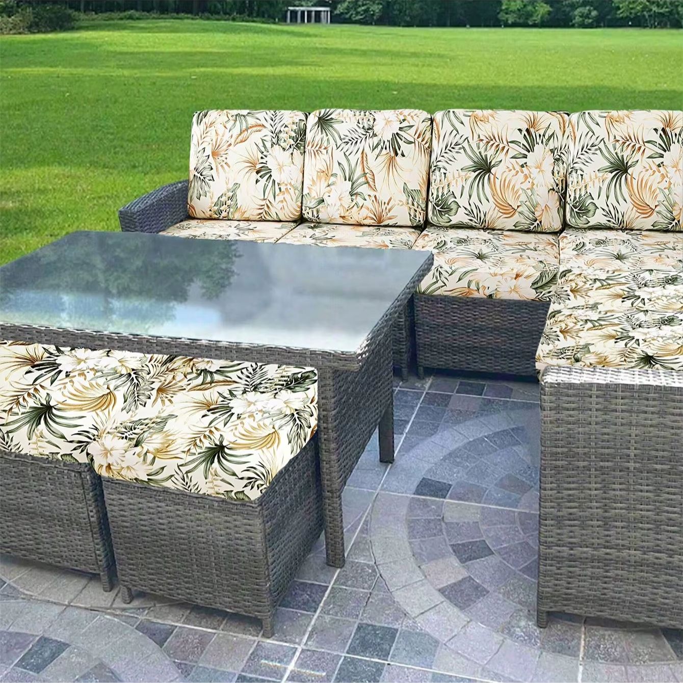 야외용 열대 프린트 소파 쿠션 커버 - 미끄럼 방지 가 - Outdoor Furniture No Cushions 리뷰 및 가격