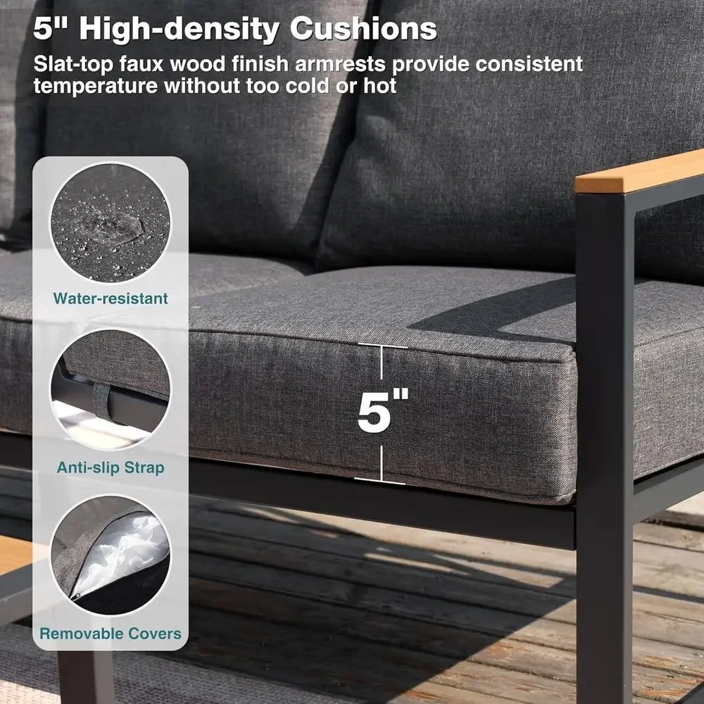 6피스 야외용 섹셔널 소파 세트(사이드 테이블 포함), - Outdoor Furniture L Shape 리뷰 및 가격