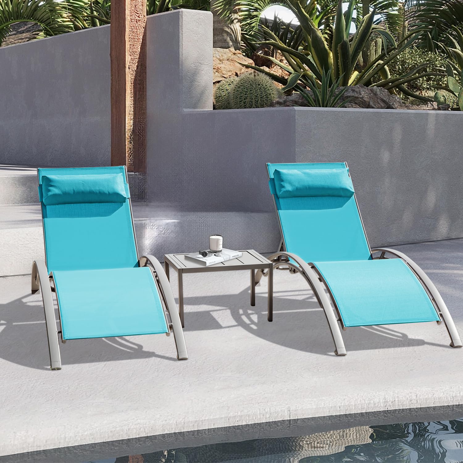 조절 가능한 알루미늄 야외용 셰즈 라운지 의자 세트,  - Deck Chair Lounger 리뷰 및 가격