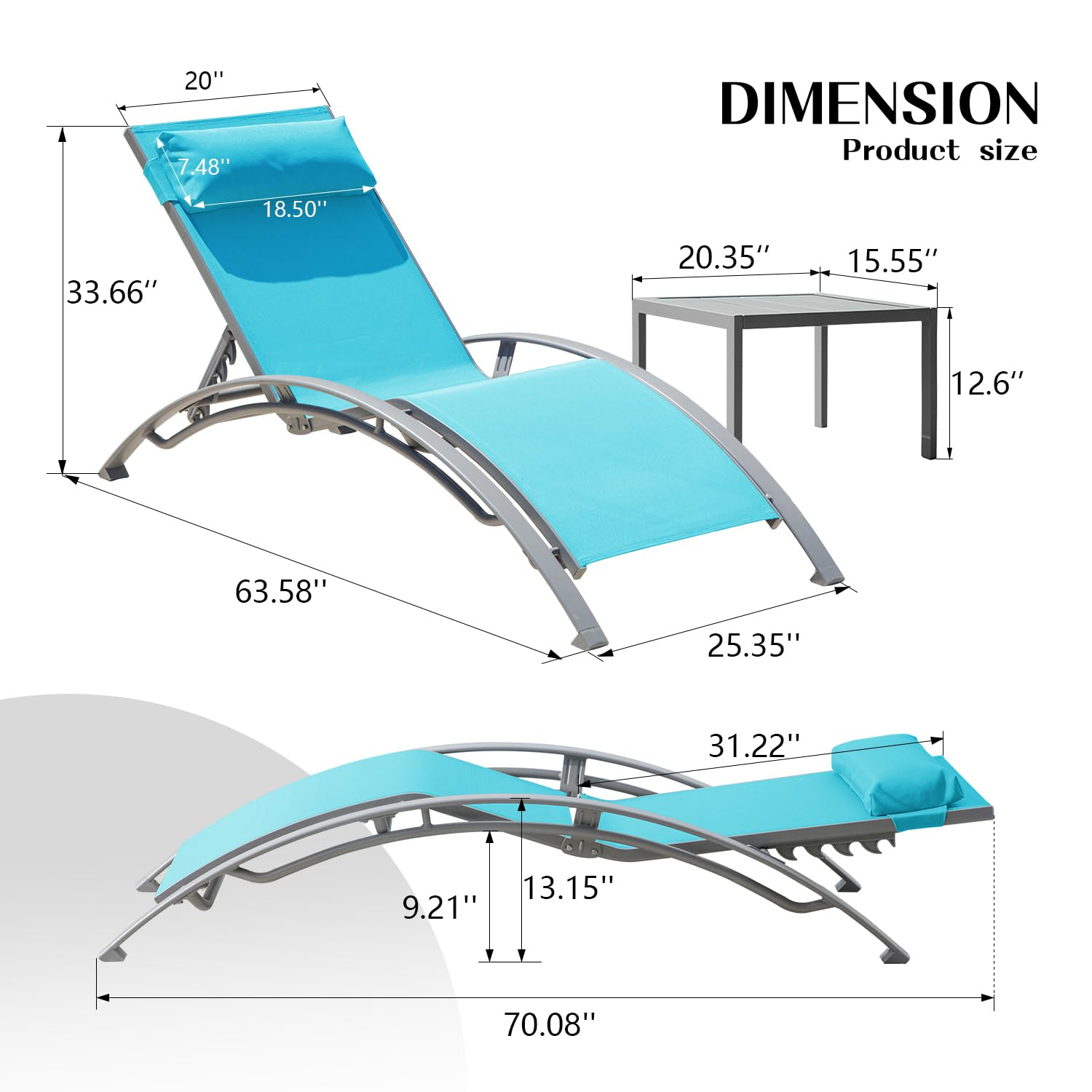 조절 가능한 알루미늄 야외용 셰즈 라운지 의자 세트,  - Deck Chair Lounger 리뷰 및 가격