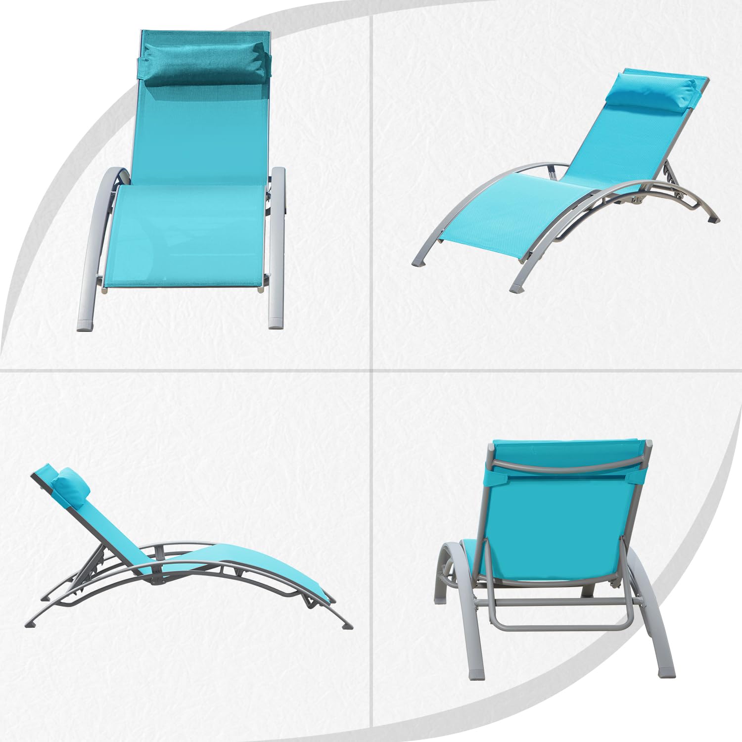 조절 가능한 알루미늄 야외용 셰즈 라운지 의자 세트,  - Deck Chair Lounger 리뷰 및 가격