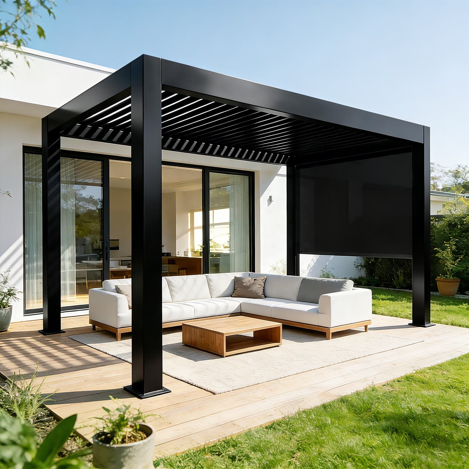 다양한 크기의 야외 방수 친환경 파빌리온 전동 블라인드 - Outdoor Furniture Ideas 리뷰 및 가격