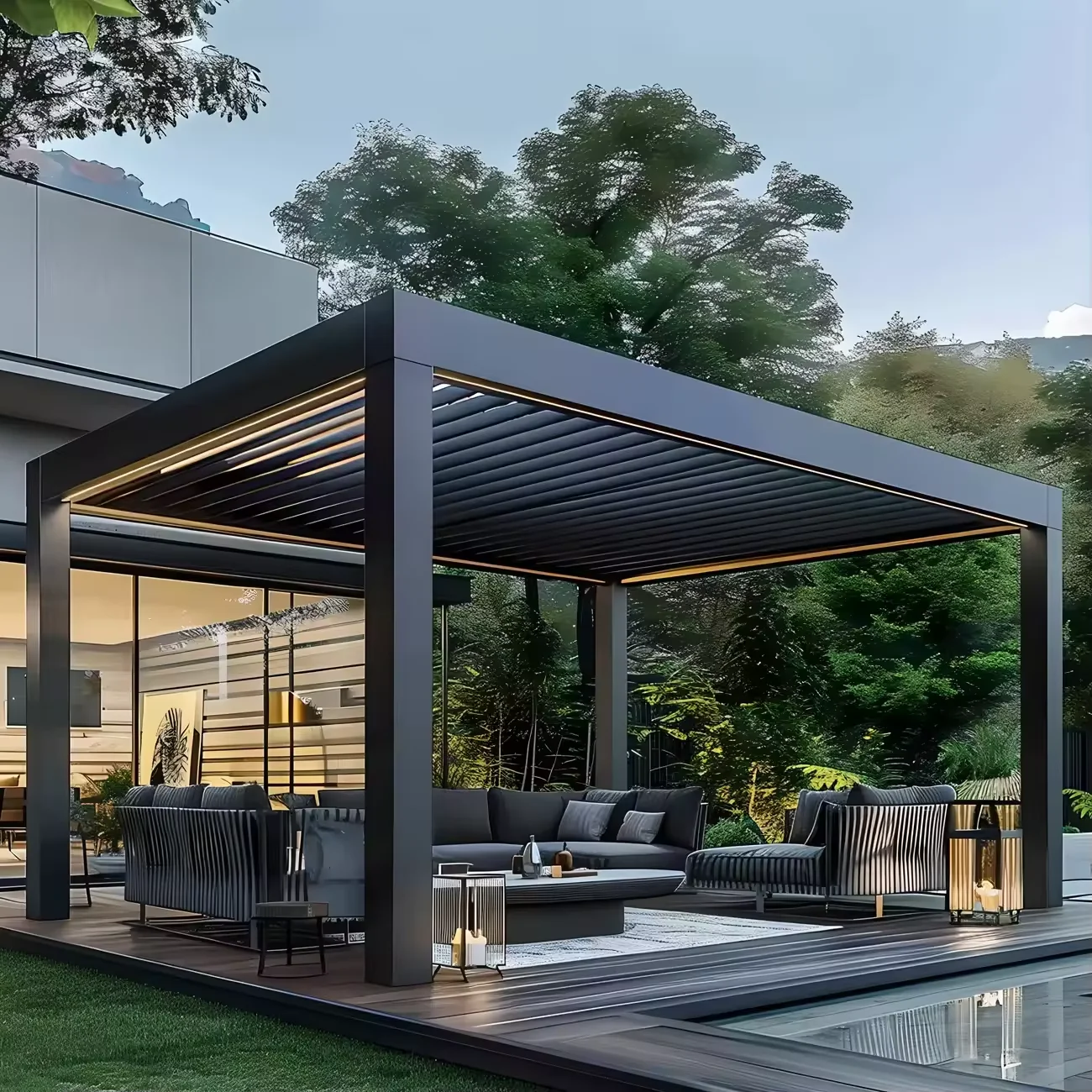 다양한 크기의 야외 방수 친환경 파빌리온 전동 블라인드 - Outdoor Furniture Ideas 리뷰 및 가격
