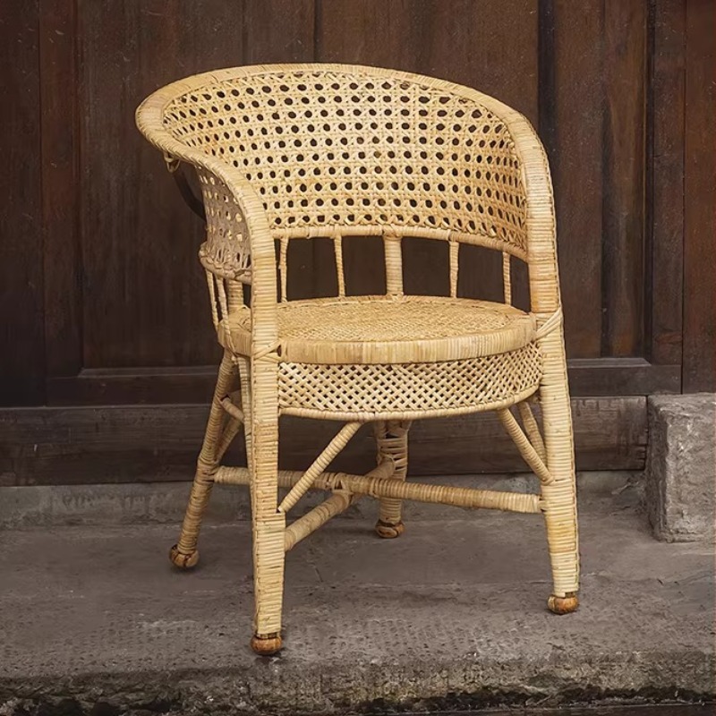 빈티지 등받이 통기성 쿠션이 있는 야외 수제 천연 등나 - Outdoor Furniture No Cushions 리뷰 및 가격