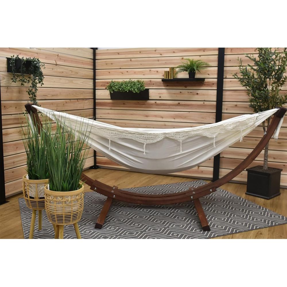 단단한 소나무 아치형 스탠드가 있는 이중 면 해먹 -  - Hammock With Stand 리뷰 및 가격