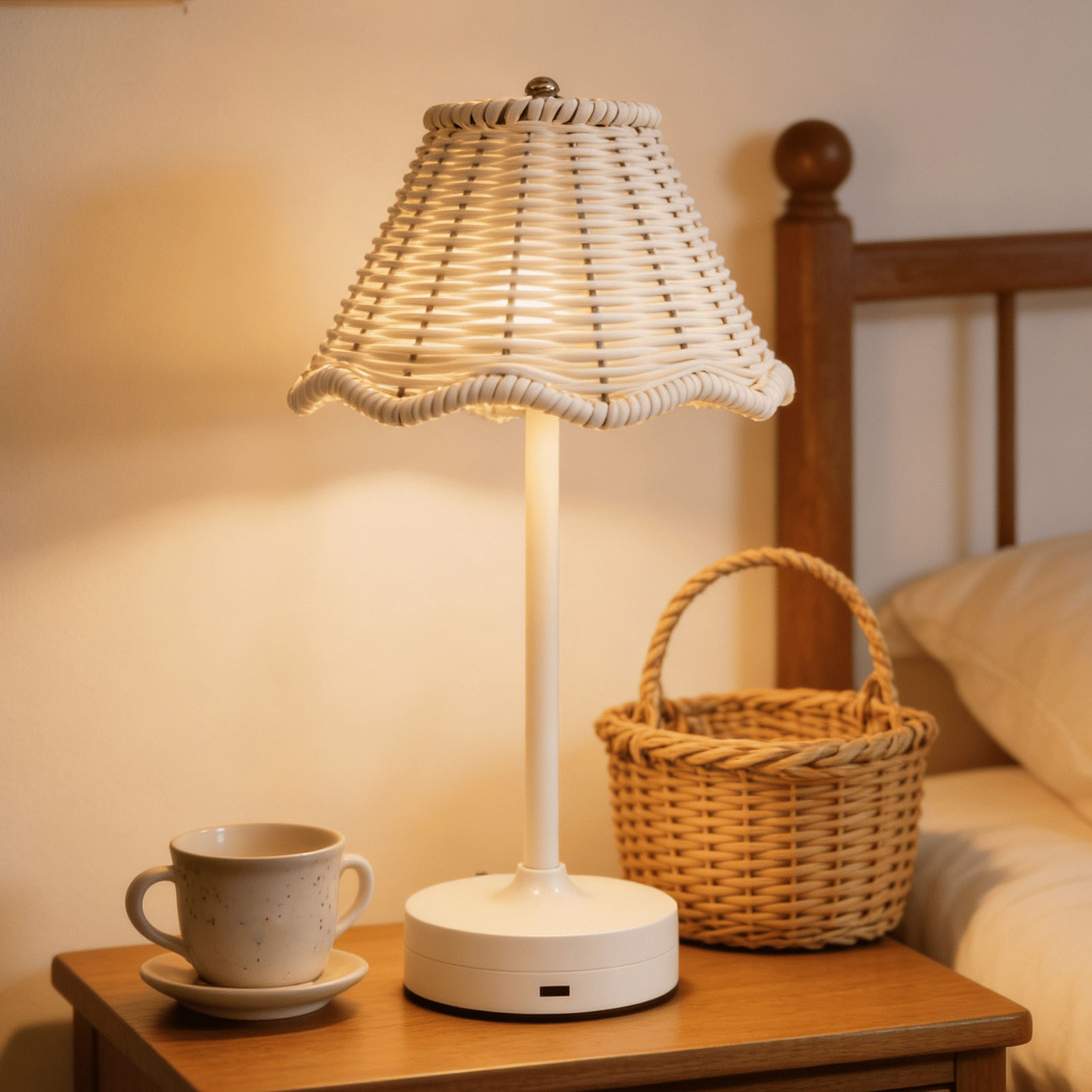 LED 빈티지 등나무 테이블 램프 3가지 색상 무선 위 - Outdoor Furniture Cafe 리뷰 및 가격