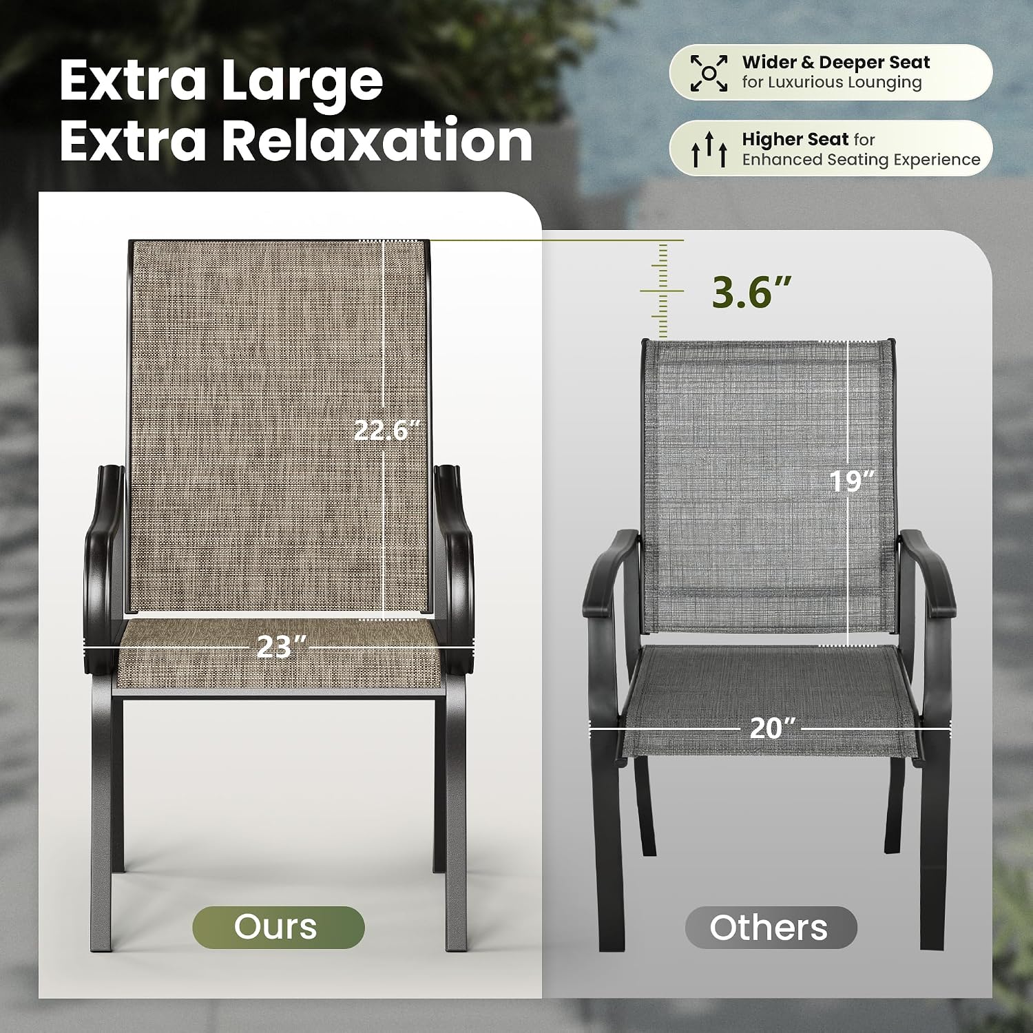 인체공학적 디자인의 하이백 파티오 다이닝 의자 2개 세 - Deck Chair Lounger 리뷰 및 가격