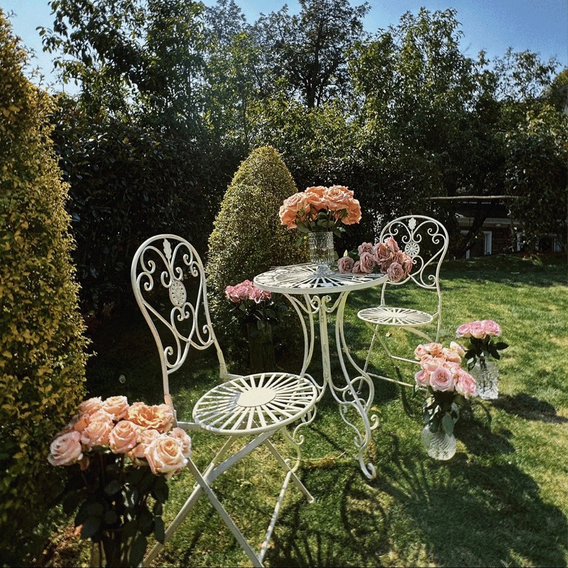 프랑스 빈티지 철제 테이블 및 의자, 속이 빈 카페 정 - Outdoor Furniture Cafe 리뷰 및 가격