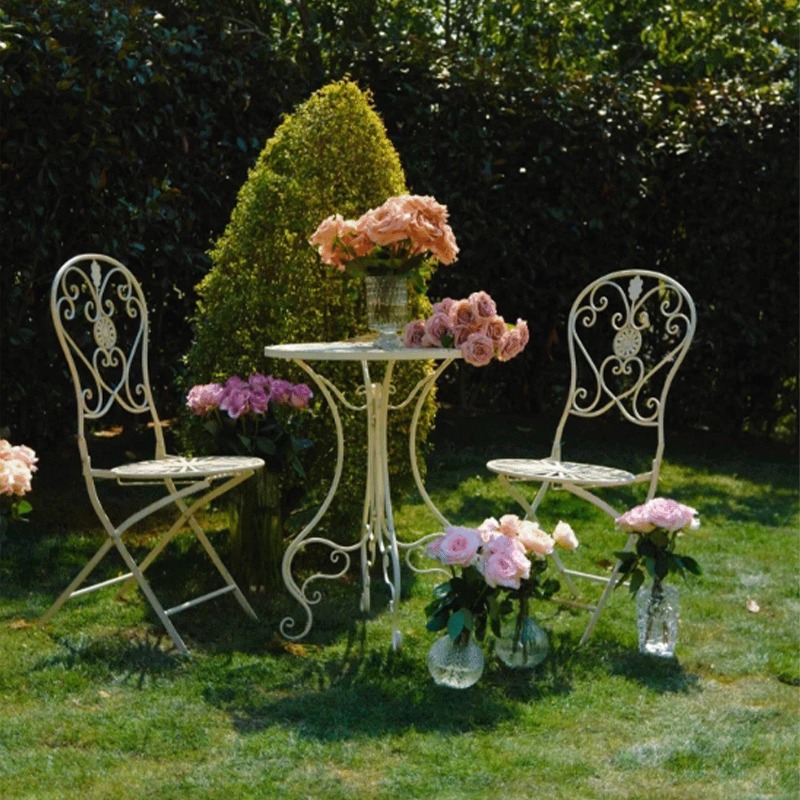 프랑스 빈티지 철제 테이블 및 의자, 속이 빈 카페 정 - Outdoor Furniture Cafe 리뷰 및 가격
