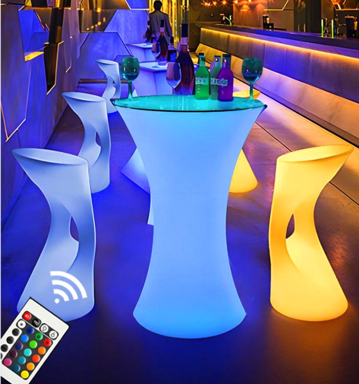 휴대용 LED 바 카운터 테이블 & 조명 바 의자 세트 - Outdoor Furniture Europe 리뷰 및 가격