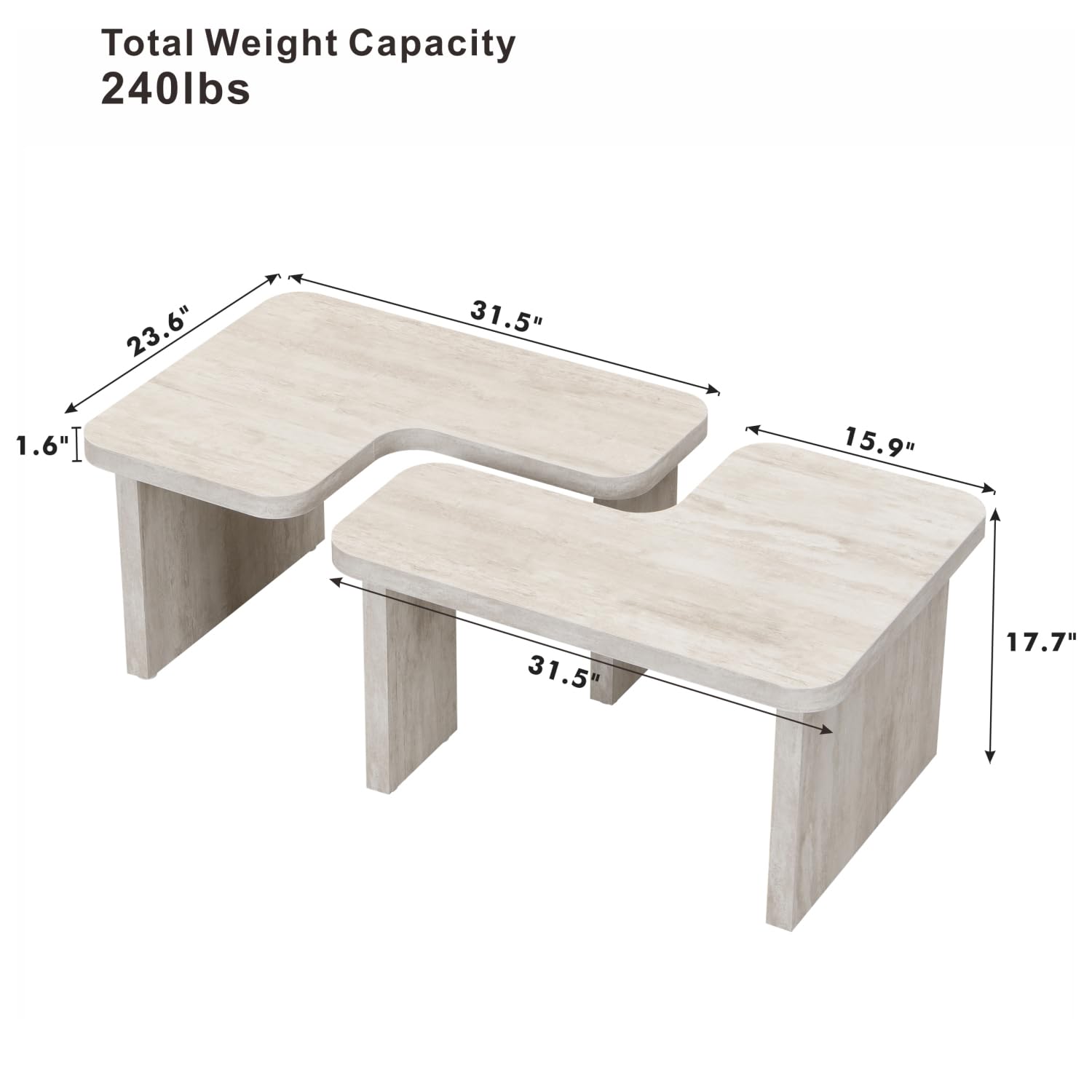 분리 가능한 직사각형 목재 커피 테이블 L자형 농가풍  - Outdoor Furniture L Shape 리뷰 및 가격