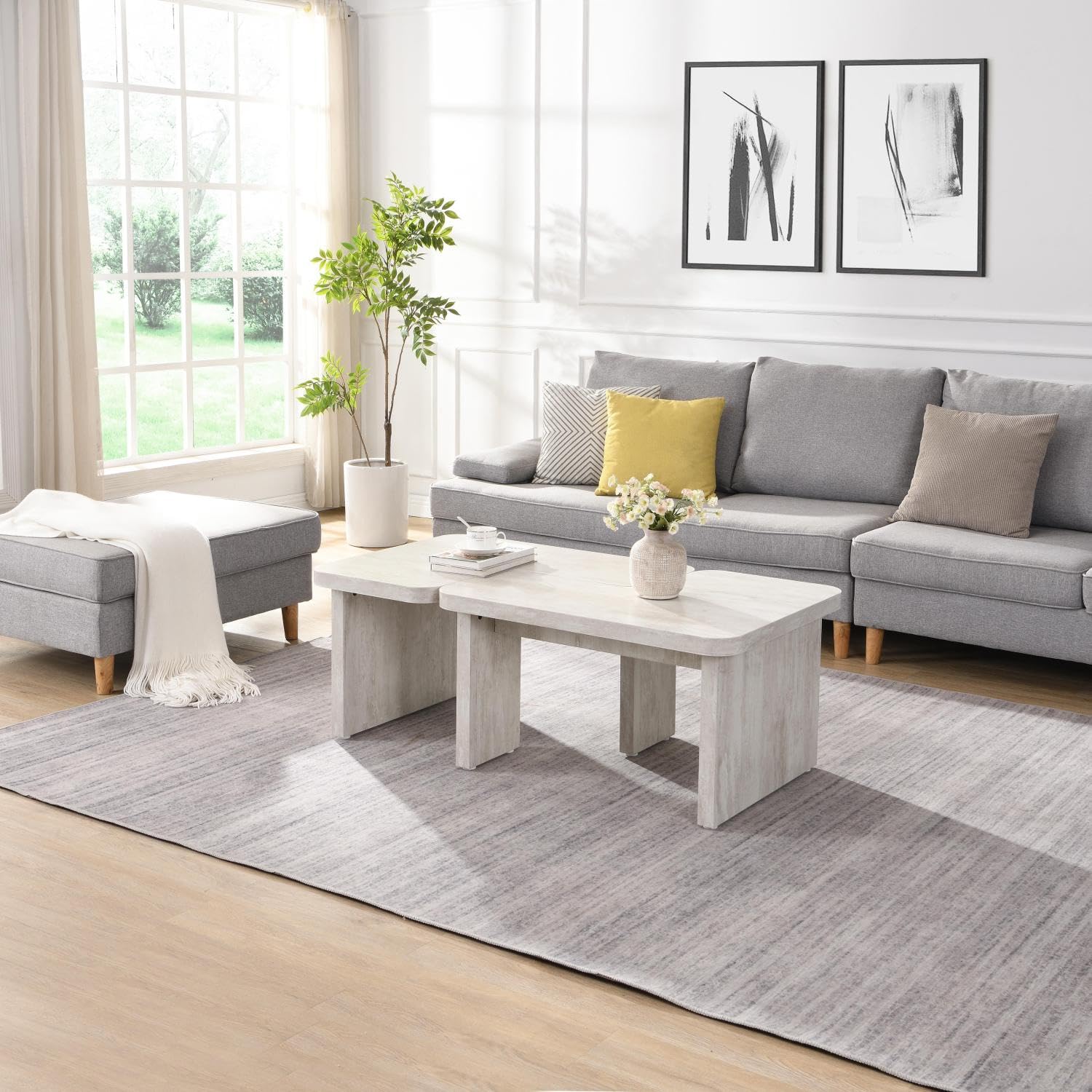 분리 가능한 직사각형 목재 커피 테이블 L자형 농가풍  - Outdoor Furniture L Shape 리뷰 및 가격