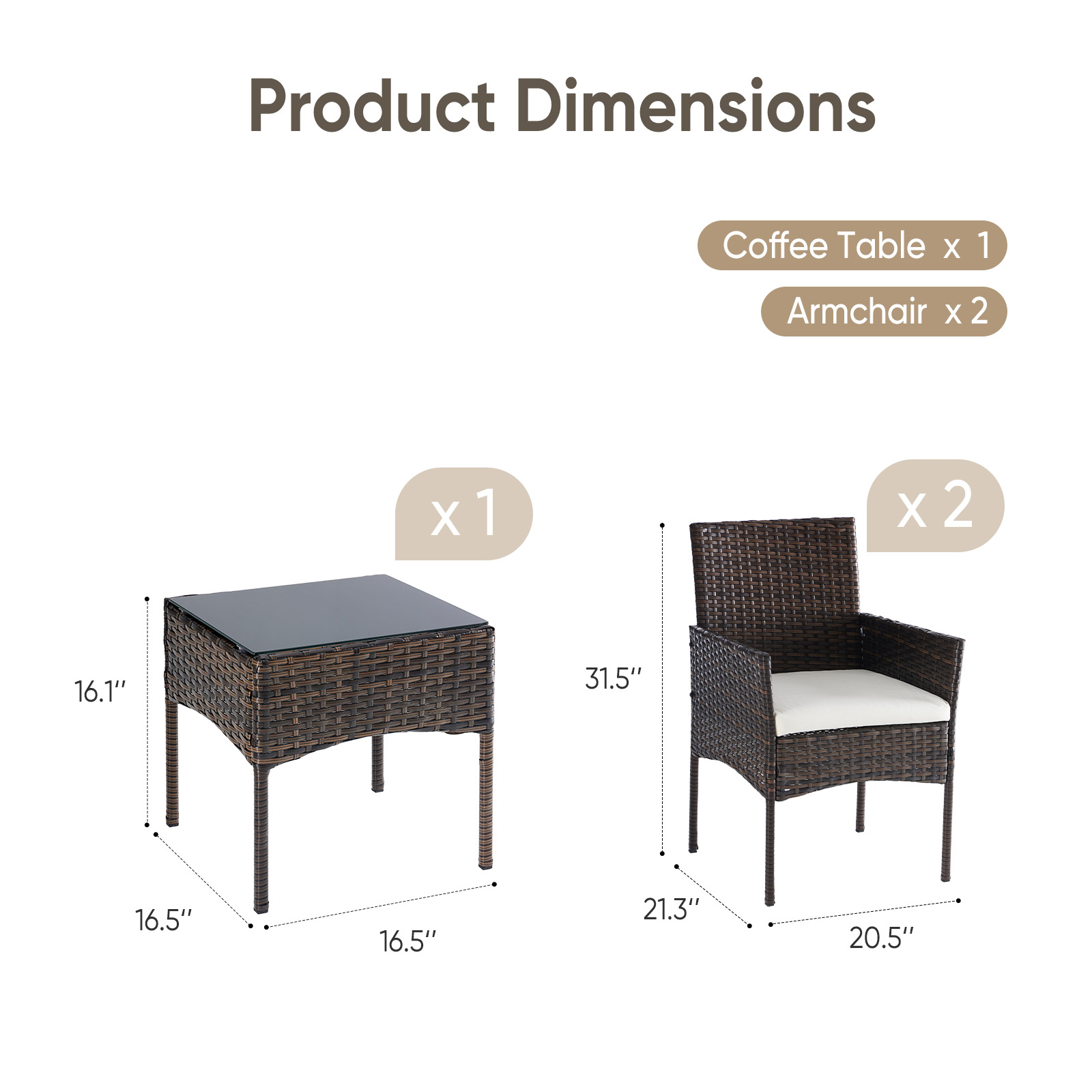 JHK 대형 3피스 야외 파티오 가구 세트, 전천후 위 - Outdoor Furniture Ideas 리뷰 및 가격