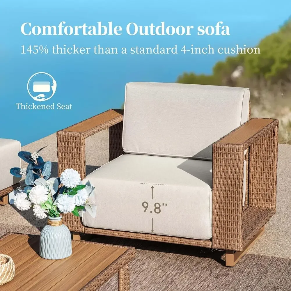 L자형 야외 섹셔널 소파(두꺼운 쿠션 10개 포함),  - Outdoor Furniture L Shape 리뷰 및 가격