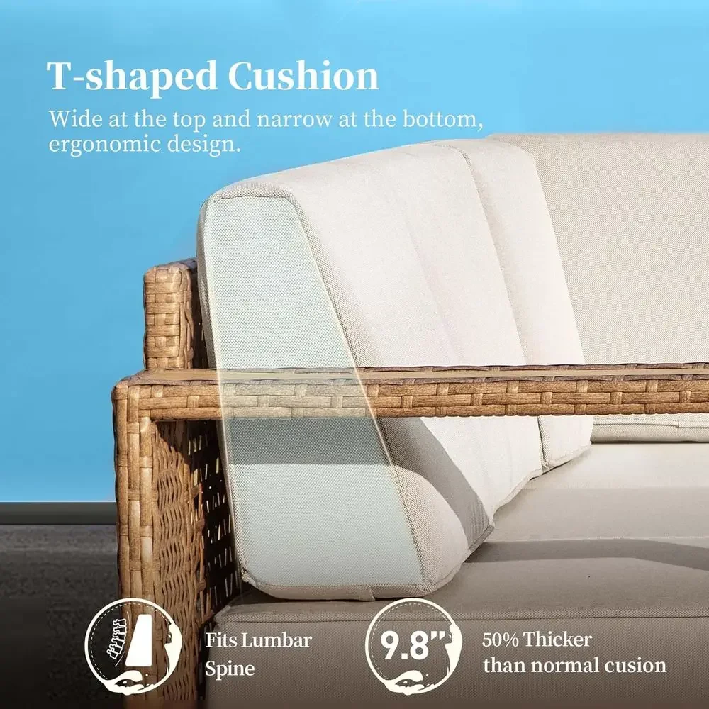 L자형 야외 섹셔널 소파(두꺼운 쿠션 10개 포함),  - Outdoor Furniture L Shape 리뷰 및 가격