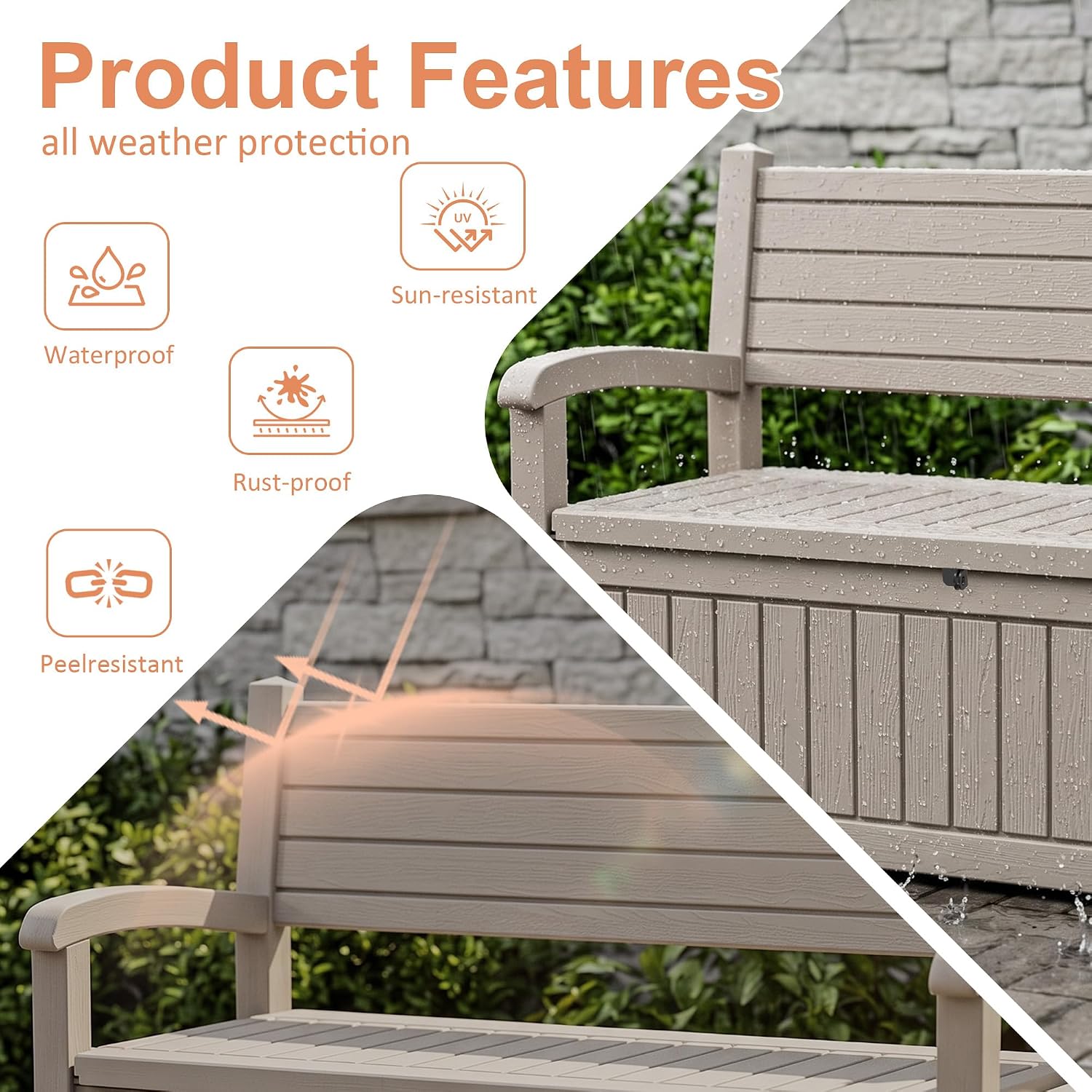 100갤런 야외용 수납 벤치 데크 박스 방수 레진 잠금 - Outdoor Furniture No Cushions 리뷰 및 가격
