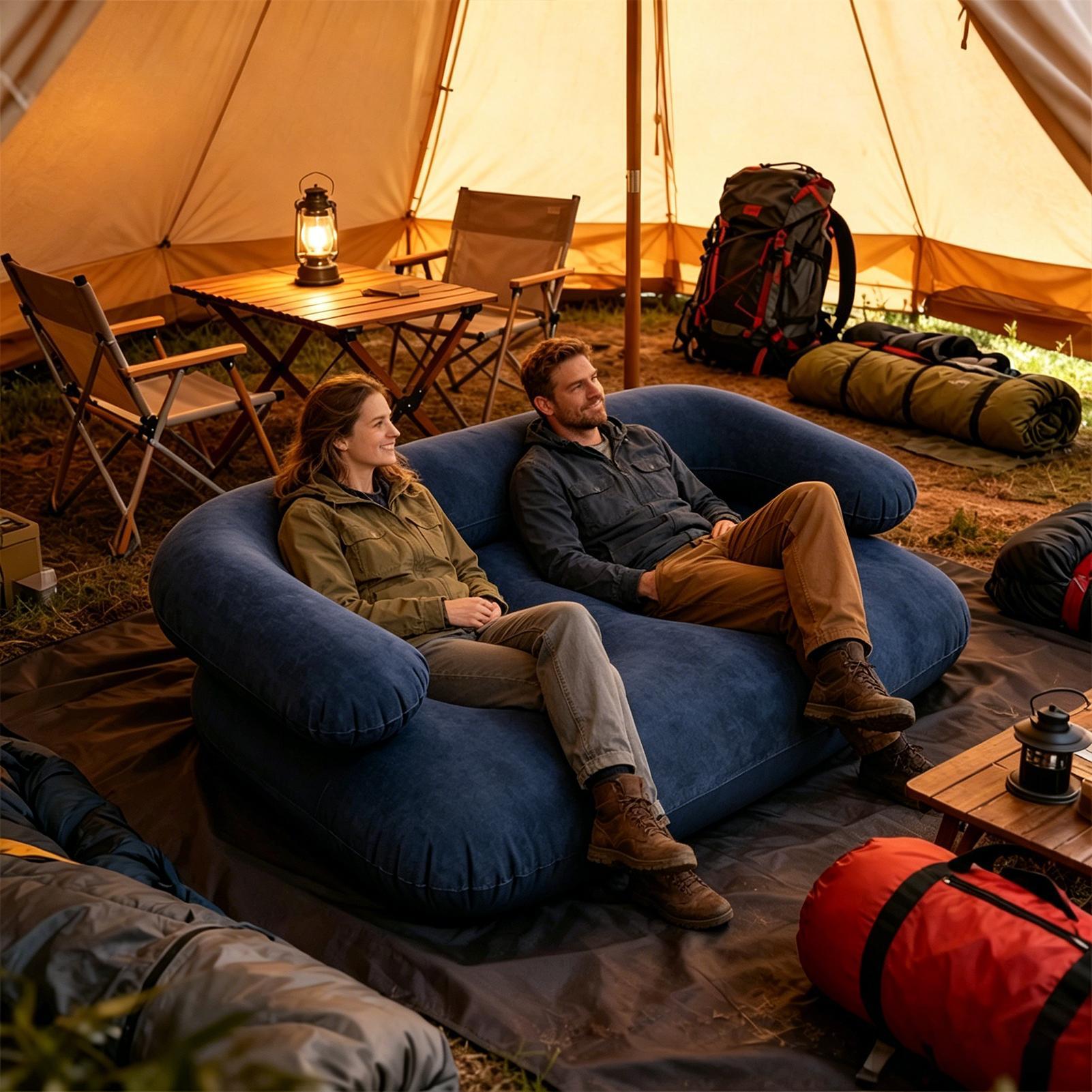 캠핑용 에어 소파, 접이식 플록 가공 휴대용 소파, 팔 - Outdoor Furniture Europe 리뷰 및 가격