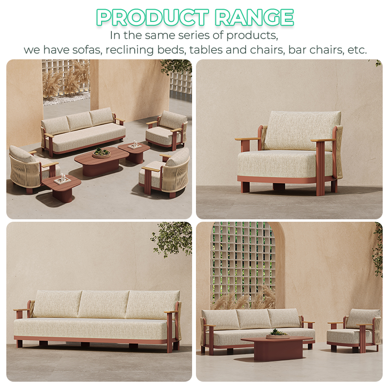 휴가용 빌라 야외 소파 세트 고급 알루미늄 야외 가구  - Outdoor Furniture L Shape 리뷰 및 가격