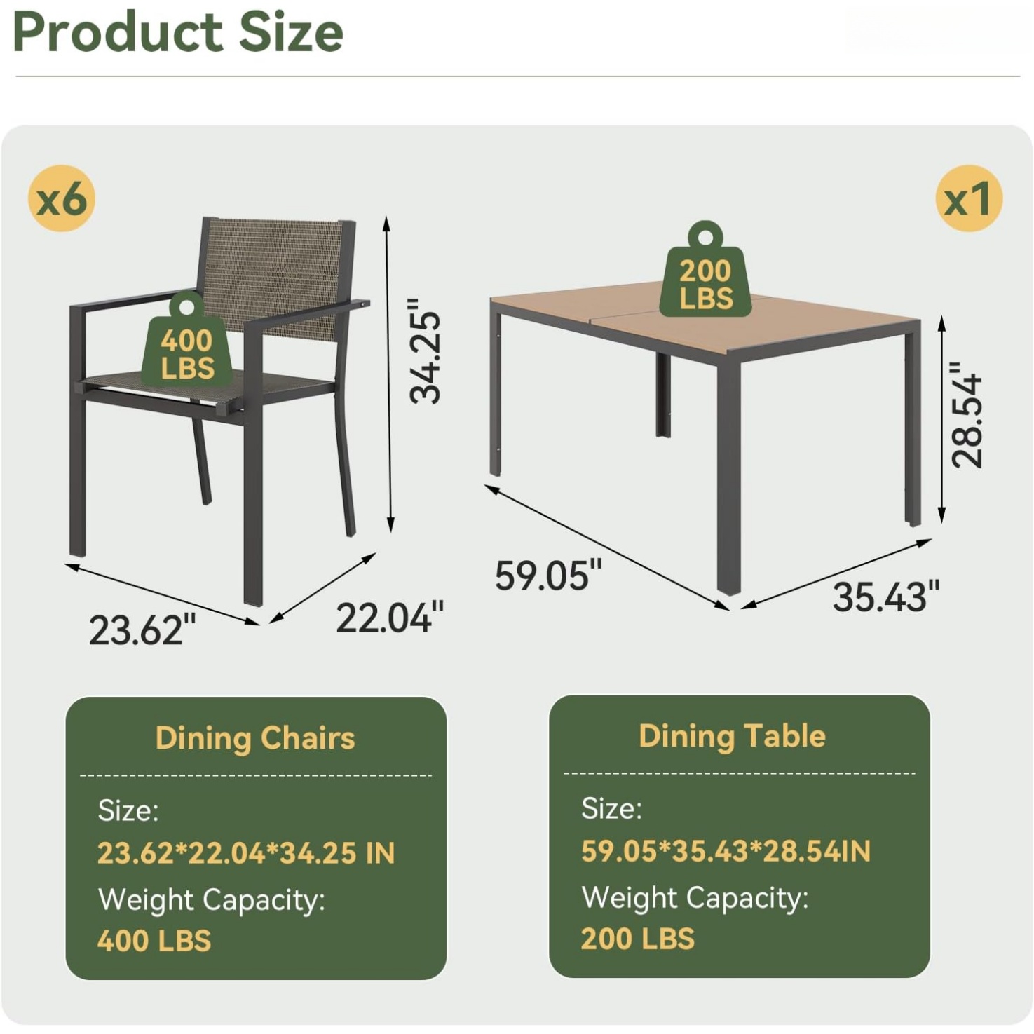 아오순 7피스 파티오 다이닝 세트 (6인용) 전천후 야 - Outdoor Furniture Ideas 리뷰 및 가격